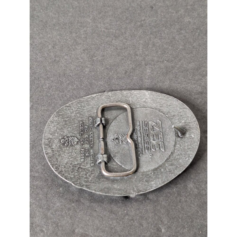 VINTAGE ZEE SERIES WESTERN BELT BUCKLE COWBOY ROPING A LONGHORN - Picture 4 of 4